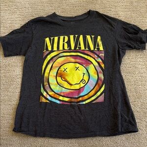 NIRVANA Kids Black Tee with Colorful Graphic